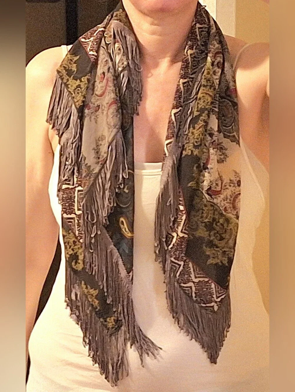 Rayon Scarf with Tassels